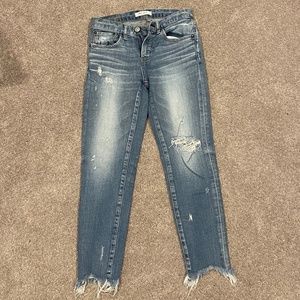 MOUSSY Vintage Glendale Distressed Crop Skinny Jeans - Light Blue